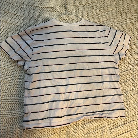 Women’s X-Large Cropped Pink Striped Vans Shirt Secondhand - Picture 5 of 5